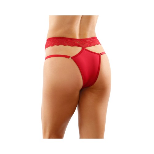 Ren Microfiber Double-Strap Panty Red S/M