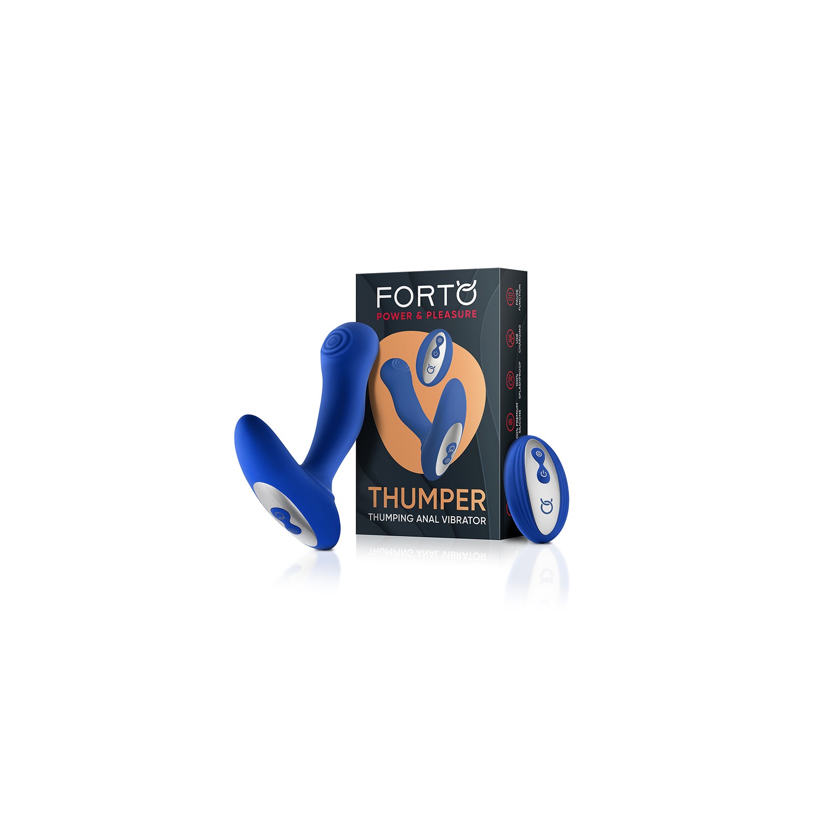 Forto Thumper Remote-Controlled Anal Vibrator Blue