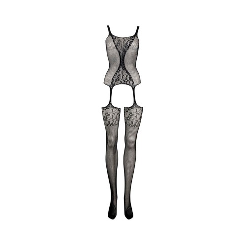 Le Desir Fishnet & Lace Garter Bodystocking