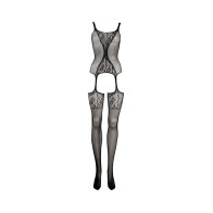 Le Desir Fishnet & Lace Garter Bodystocking