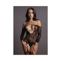 Le Desir Criss-Cross Bodystocking Black