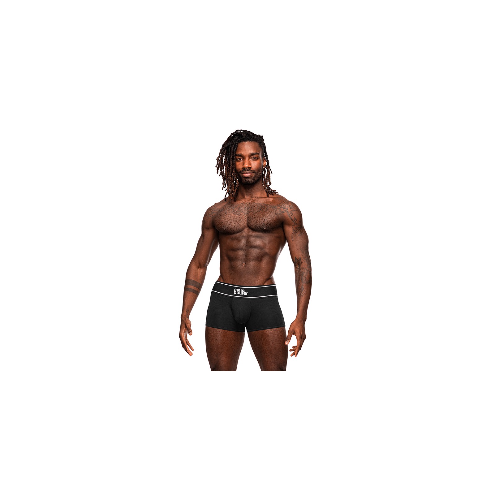 Black Male Power Modal Rib Pouch Short Size M