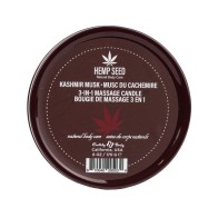 Earthly Body Hemp Seed 3-en-1 Vela de Masaje Kashmir Musk