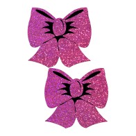 Hot Pink Glitter Bow Nipple Pasties for Daring Outfits