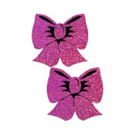 Hot Pink Glitter Bow Nipple Pasties for Daring Outfits