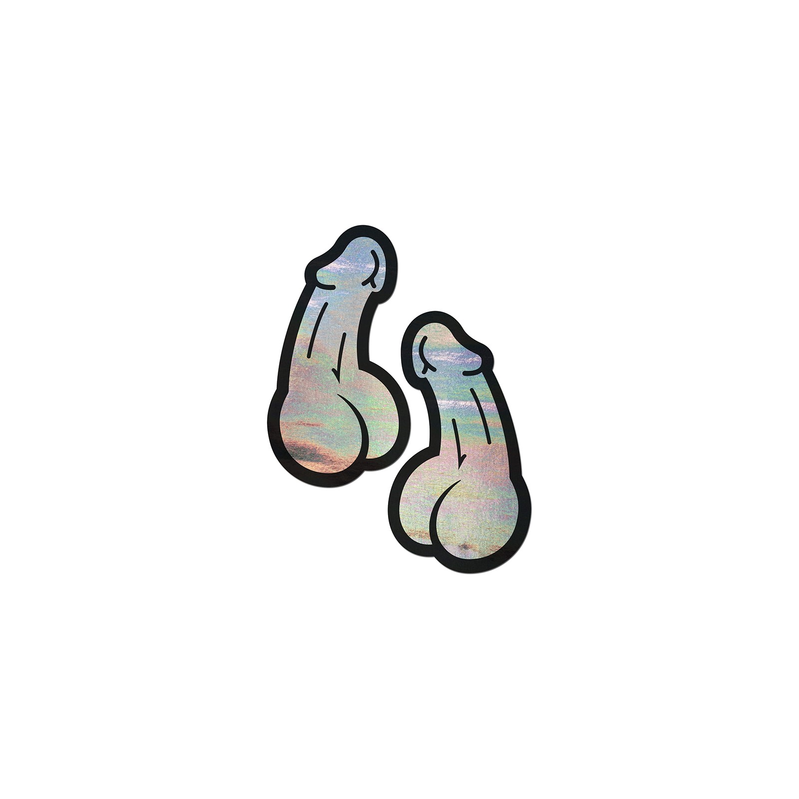 Pastease Penis Holographic Silver Dick Pasties