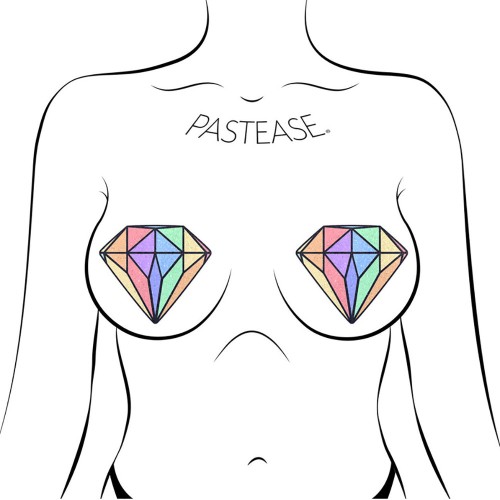 Pastease Pastel Rainbow Diamond Nipple Pasties