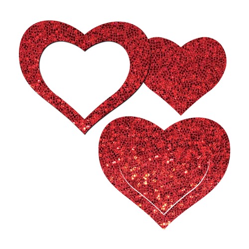 Pastease Red Glitter Heart Pasties