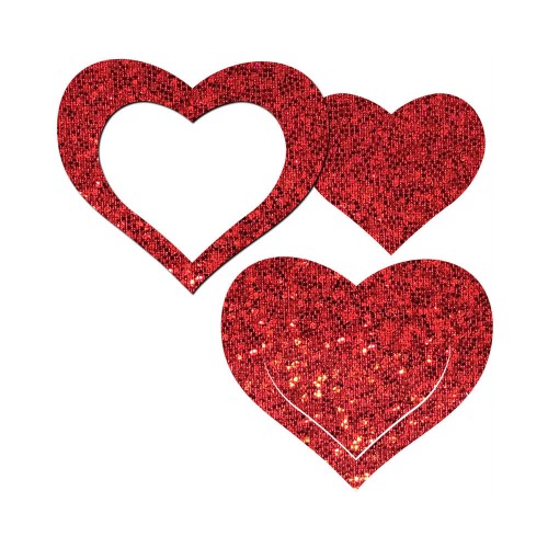 Pastease Red Glitter Heart Pasties