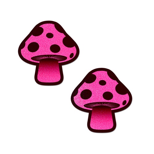 Pastease Mushroom Nipple Pasties - Fun Neon Pink