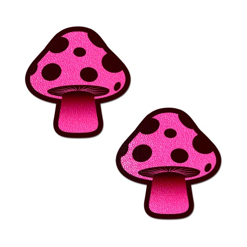 Pastease Mushroom Nipple Pasties - Fun Neon Pink