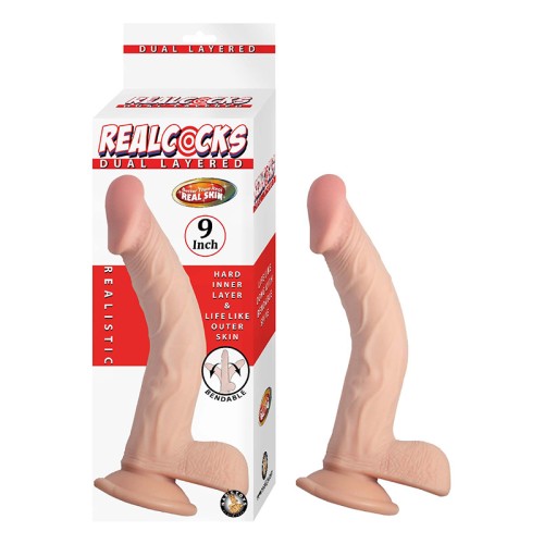 Realcocks Dildo Doble Capa de 9 Pulgadas Beige