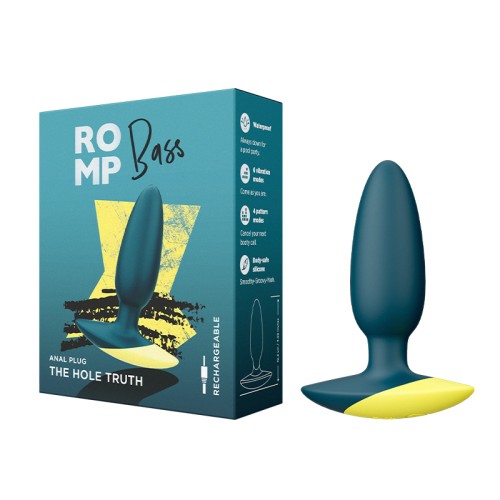 ROMP Bass Rechargeable Silicone Vibrating Anal Plug Dark Green - Ultimate Pleasure