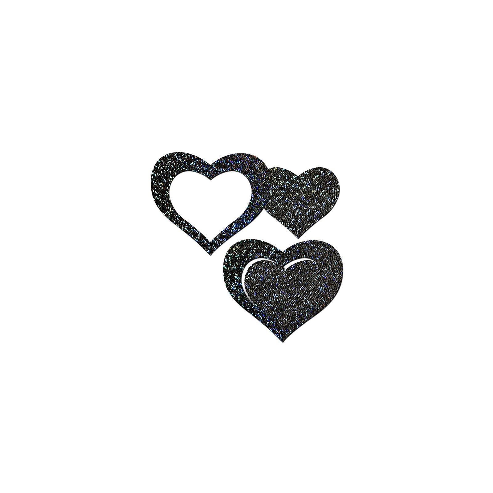 Pastease Black Glitter Heart Nipple Pasties - Stylish Tease