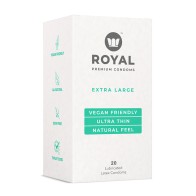 Condones Veganos Extra Grandes Royal - Paquete de 20