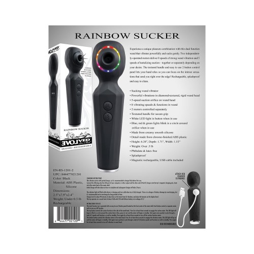 Evolved Rainbow Sucker Vibrador Wand Recargable