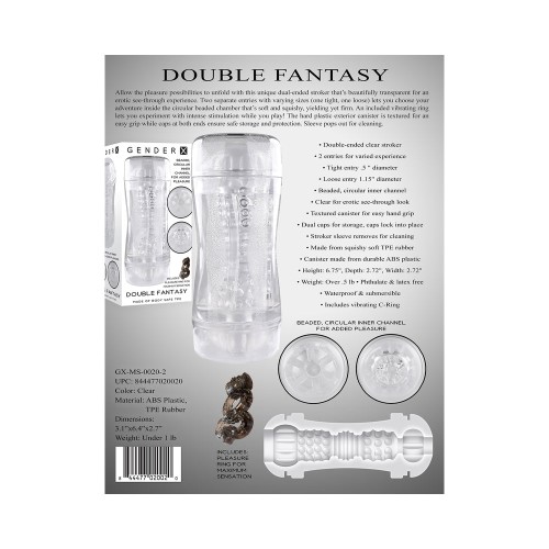 Double Fantasy Dual Entry Stroker Clear