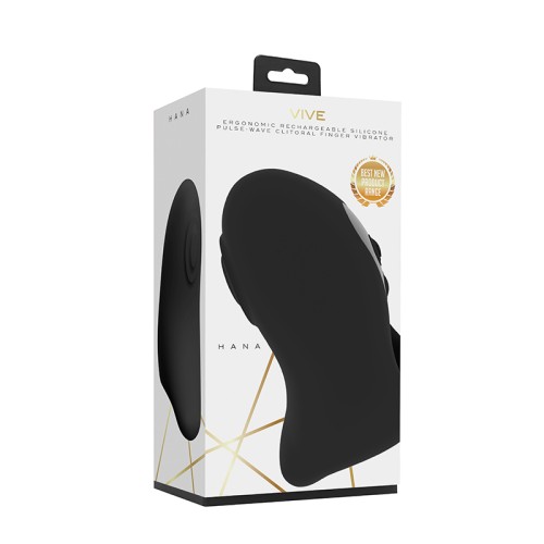 Vibrador de Dedo Pulse-Wave Recargable VIVE HANA Negro