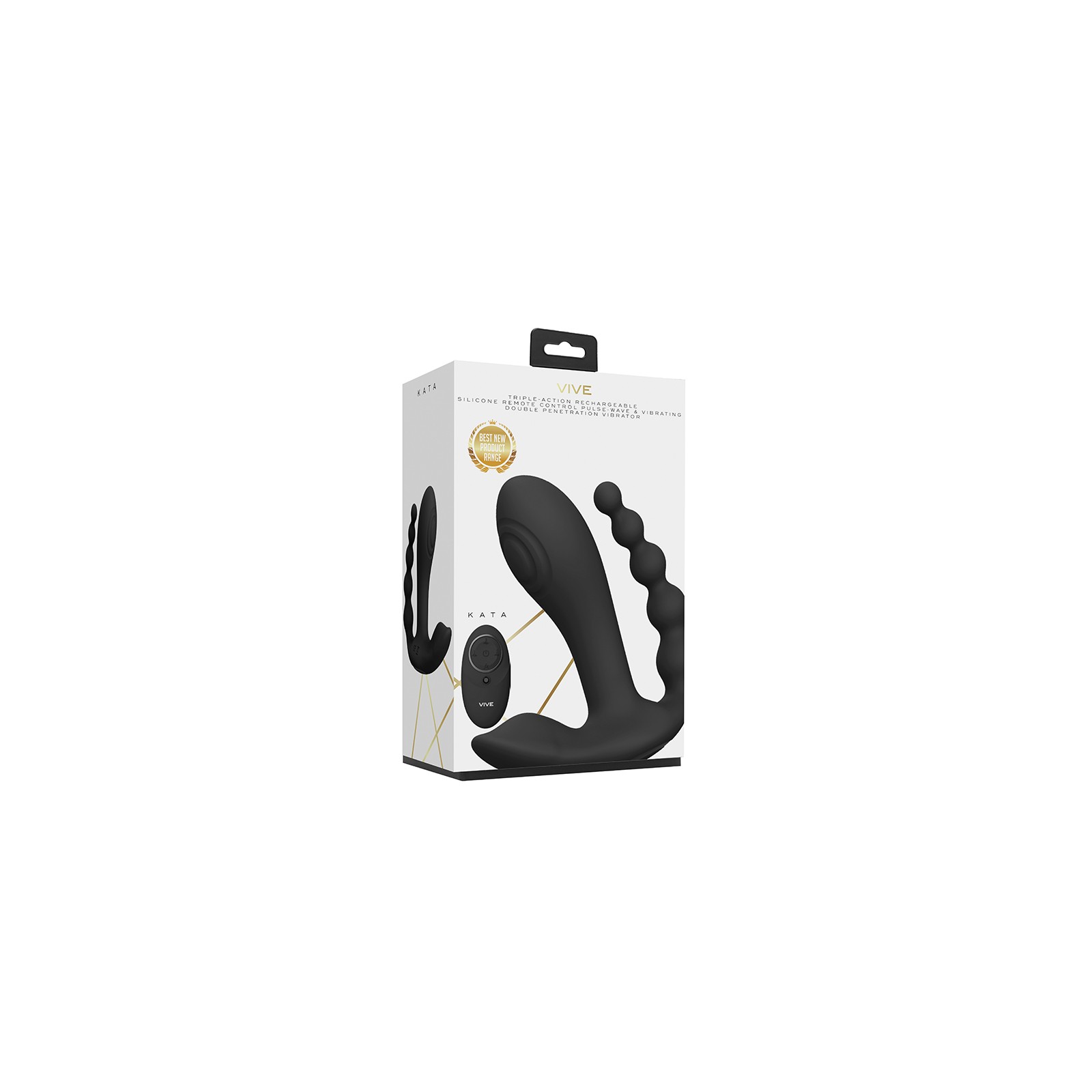 VIVE KATA Rechargeable Remote-Controlled Triple Motor Vibrator Black