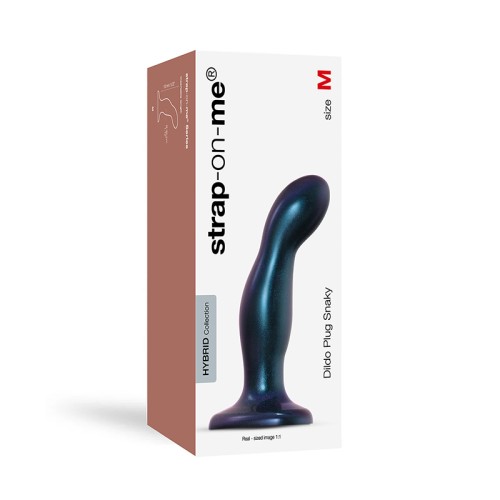 Strap-On-Me Snaky Dildo Plug in Metallic Blue