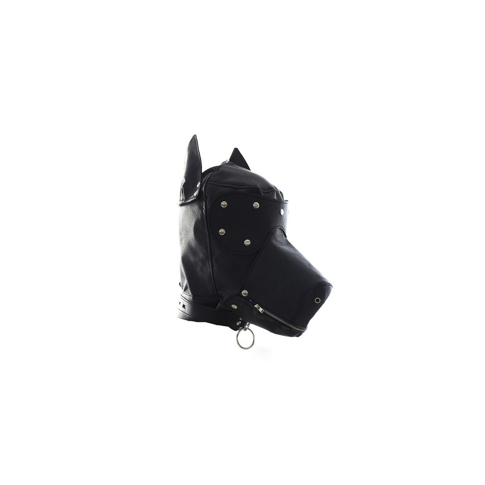 Locking Lace-Up Faux Leather Dog Hood