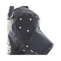 Locking Lace-Up Faux Leather Dog Hood