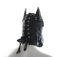 Locking Lace-Up Faux Leather Dog Hood