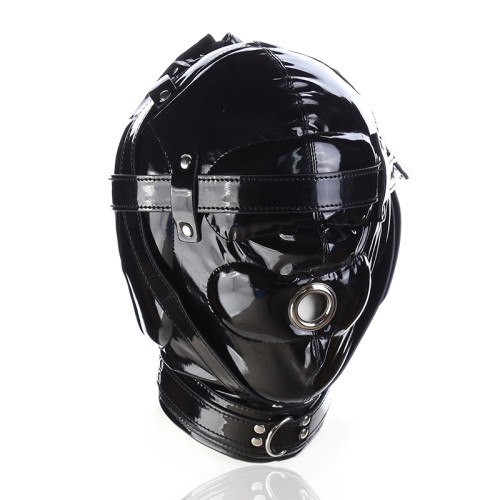 Ple'sur Shiny Pleather Locking Deprivation Hood