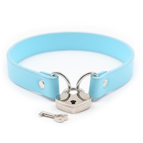 Ple'sur PVC Collar Heart Lock Aqua Bag