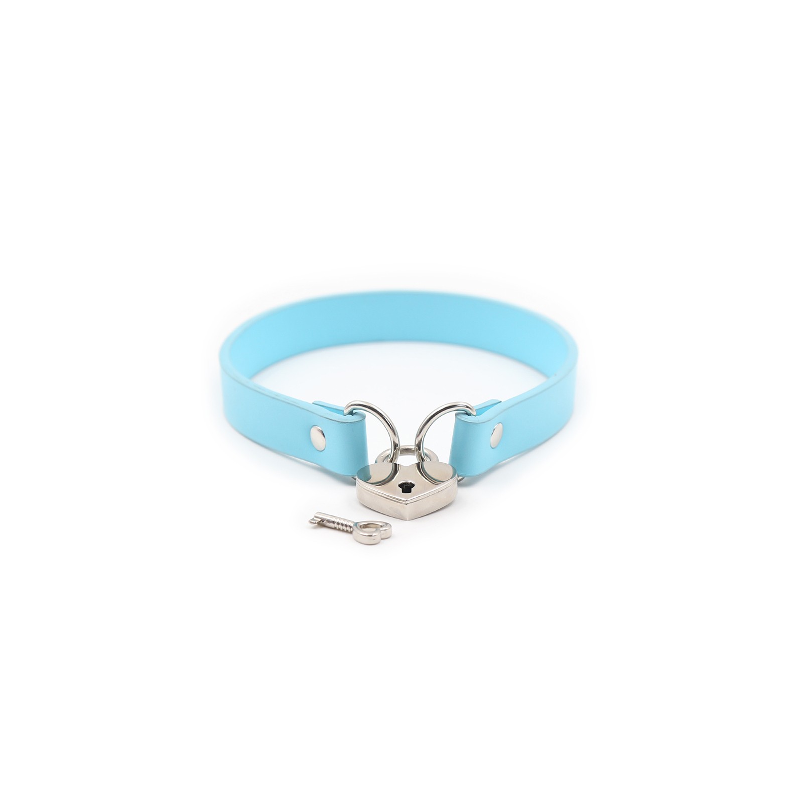 Ple'sur PVC Collar Heart Lock Aqua Bag