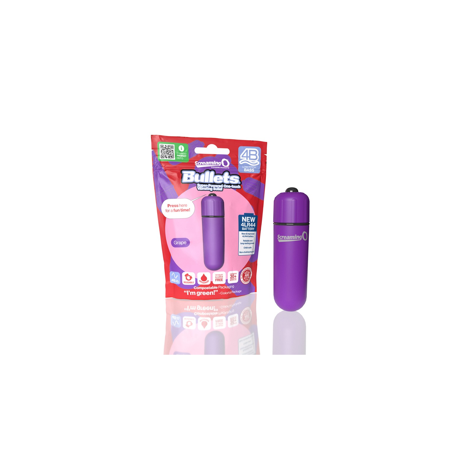 Screaming O 4B Bullet Vibrator Grape - Powerful Stimulation