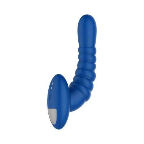 Forto Blue Ribbed Pro Vibrating Anal Massager - Ultimate Stimulation