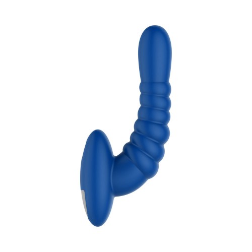 Forto Blue Ribbed Pro Vibrating Anal Massager - Ultimate Stimulation