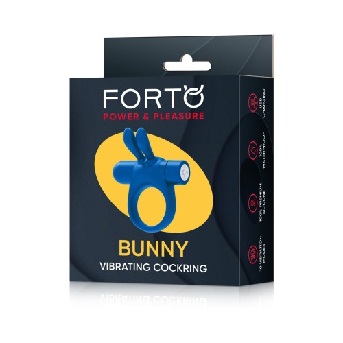 Forto Bunny Rechargeable Cockring Blue