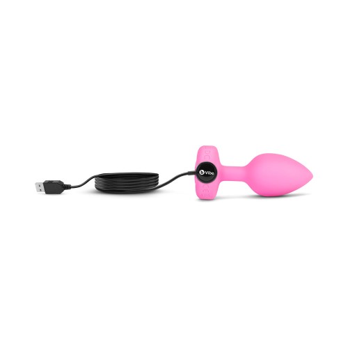 Plug Anal Vibrante de Corazón b-Vibe con Base de Joya en Forma de Corazón S/M Rosa