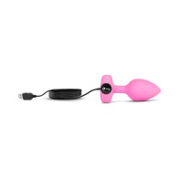 b-Vibe Vibrating Heart Anal Plug with Heart-Shaped Jewel Base S/M Pink