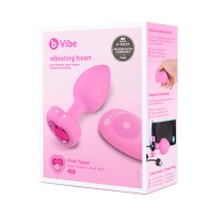 Plug Anal Vibrante de Corazón b-Vibe con Base de Joya en Forma de Corazón S/M Rosa