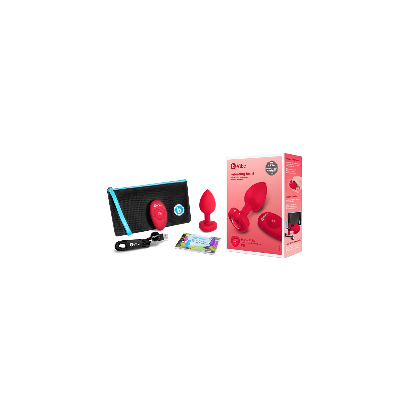 b-Vibe Vibrating Heart Anal Plug for Couples