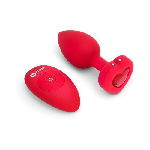 b-Vibe Plug Anal Vibrante con Corazón para Parejas