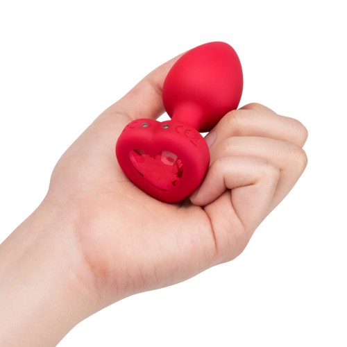 b-Vibe Plug Anal Vibrante con Corazón para Parejas