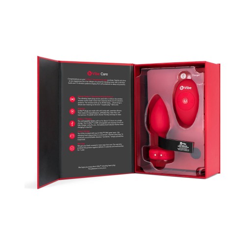 b-Vibe Plug Anal Vibrante con Corazón para Parejas