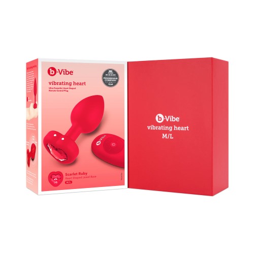 b-Vibe Plug Anal Vibrante con Corazón para Parejas