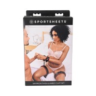 Sportsheets Juego de Esposas Ajustables para Muslos y Muñecas Saffron