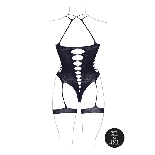 Le Desir Shade Metis XVI Bodysuit with Garters Black