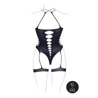 Bodysuit Shade Metis XVI con Jarreteras Negro