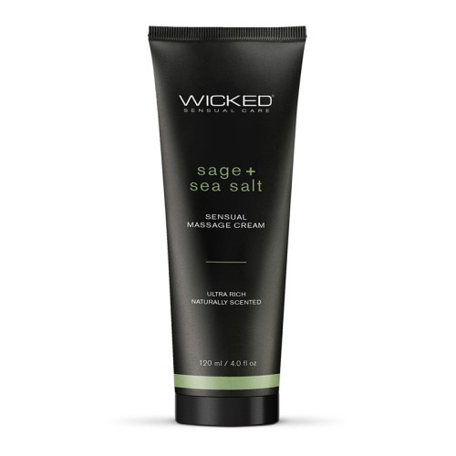 Wicked Sage + Sea Salt Sensual Massage Cream 4 oz - Luxurious Touch