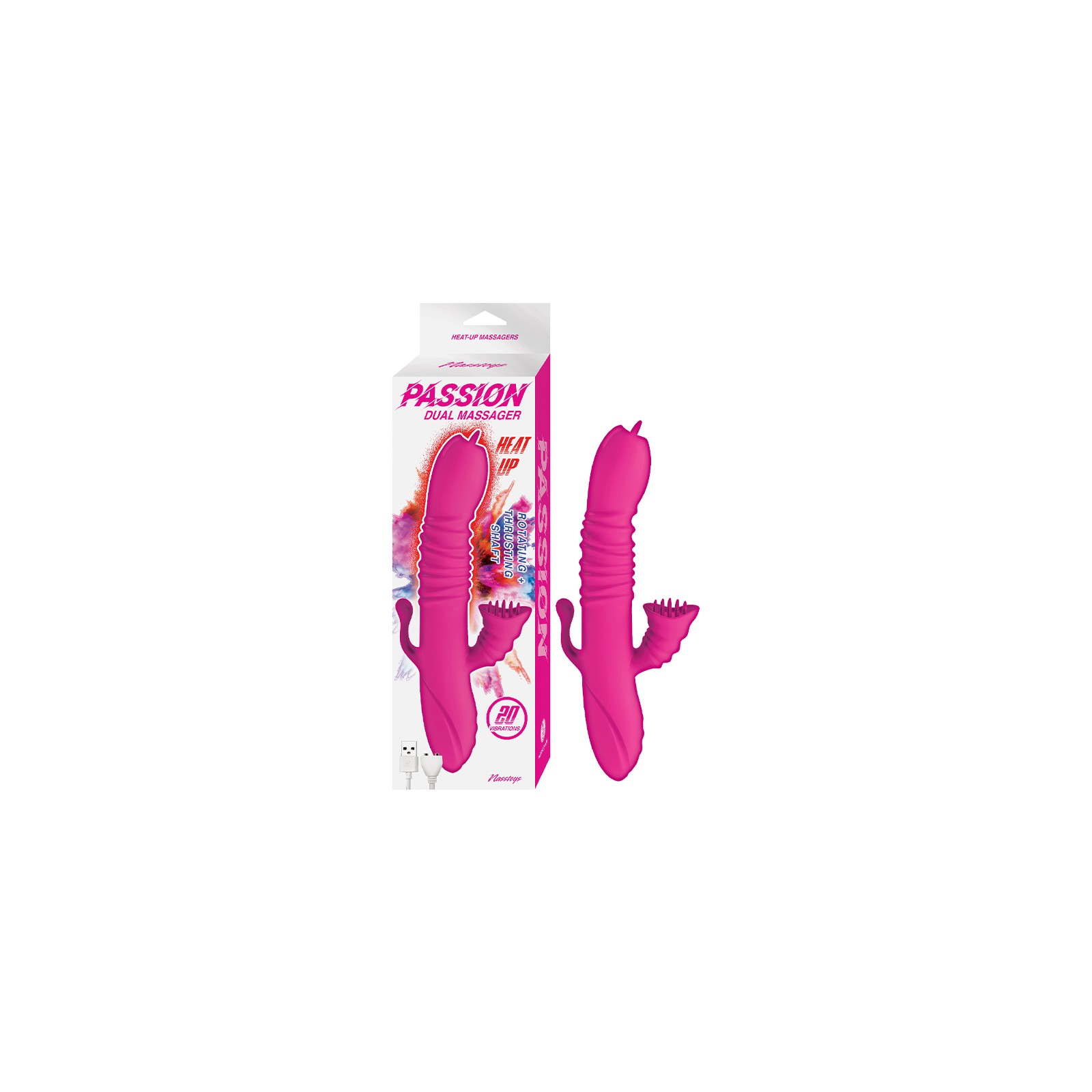 Masajeador Dual Passion Calentador Estimulador Doble Rosa