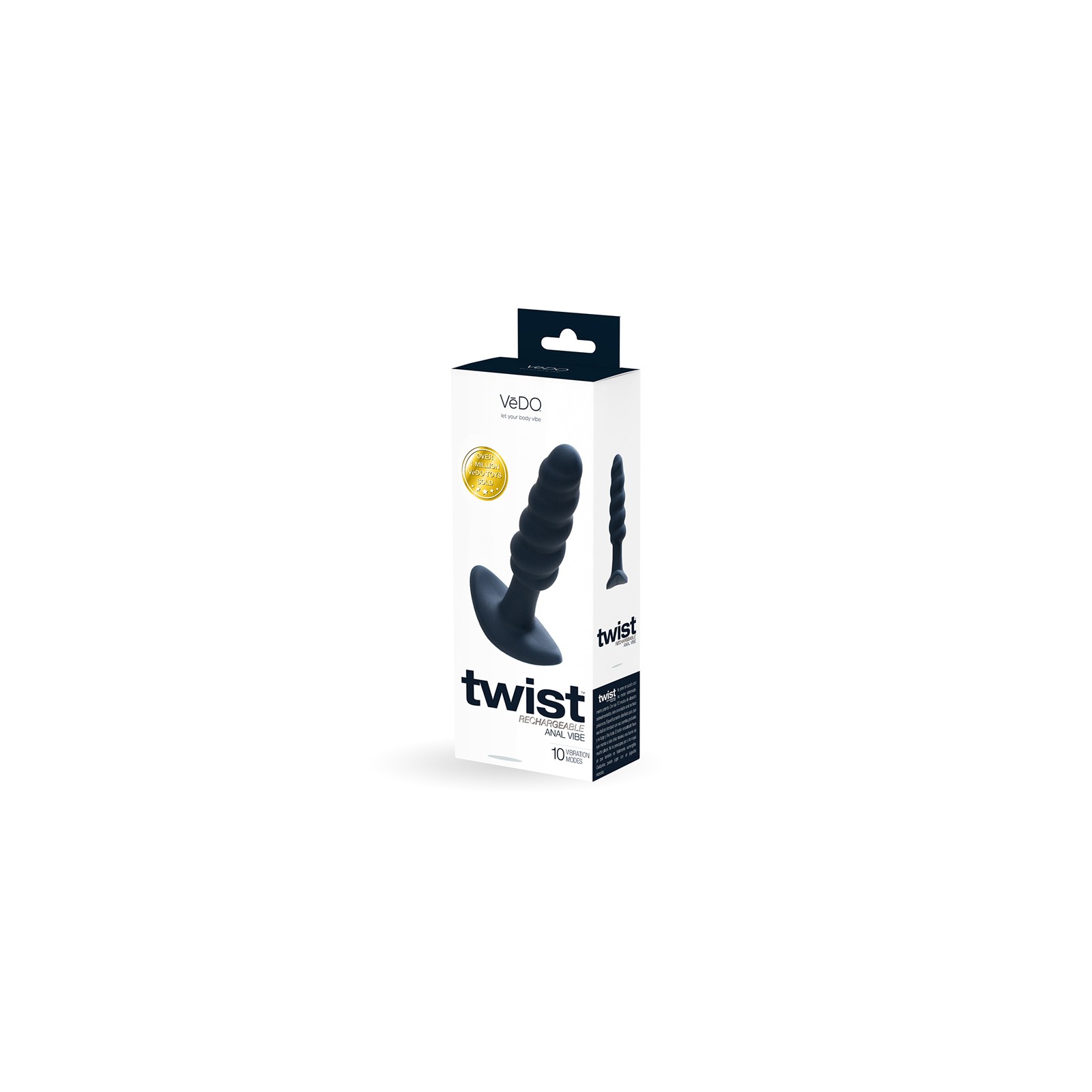 Plug Anal Vibrante Recargable VeDO Twist Negro