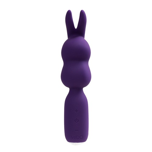 Vibrador Mini Wand de Silicona Recargable VeDO Hopper Bunny Púrpura