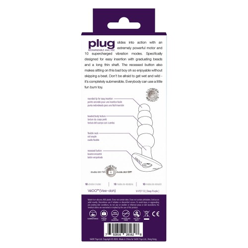 VeDO Rechargeable Vibrating Anal Plug for Intense Pleasure